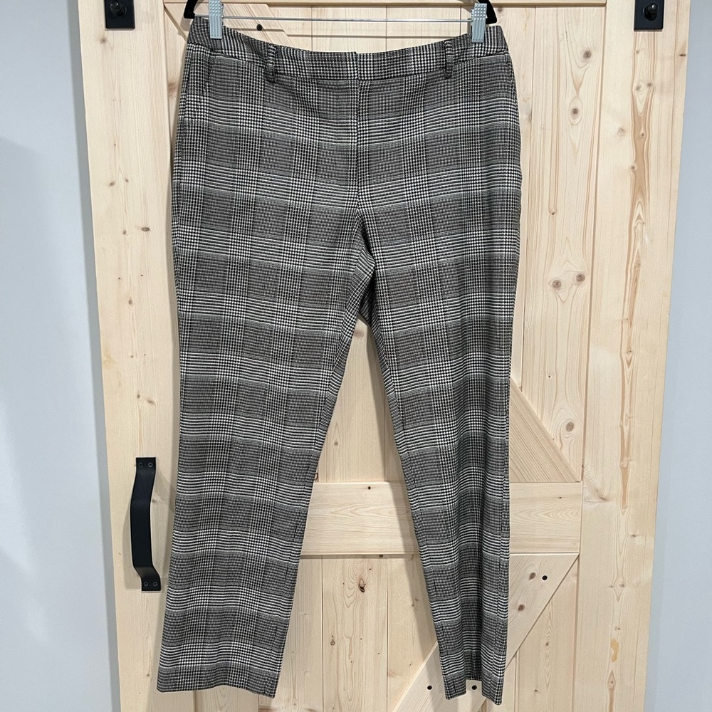 Like New Calvin Klein Checkered Trousers in Brown & Black, Size 12.